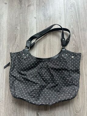 Black Polka Dot Shoulder Tote Bag